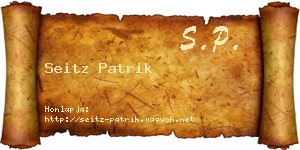 Seitz Patrik névjegykártya